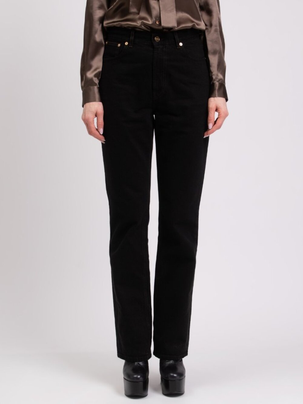 NWT JACQUEMUS Le Chouchou High Rise Bootcut Jeans W30 Black